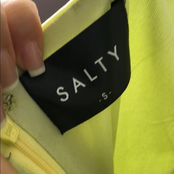 Satin neon yellow slip dress - Picture 7 of 7